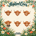 Highland Cow Clipart Bundle — 40 Country SVG & PNG Illustrations