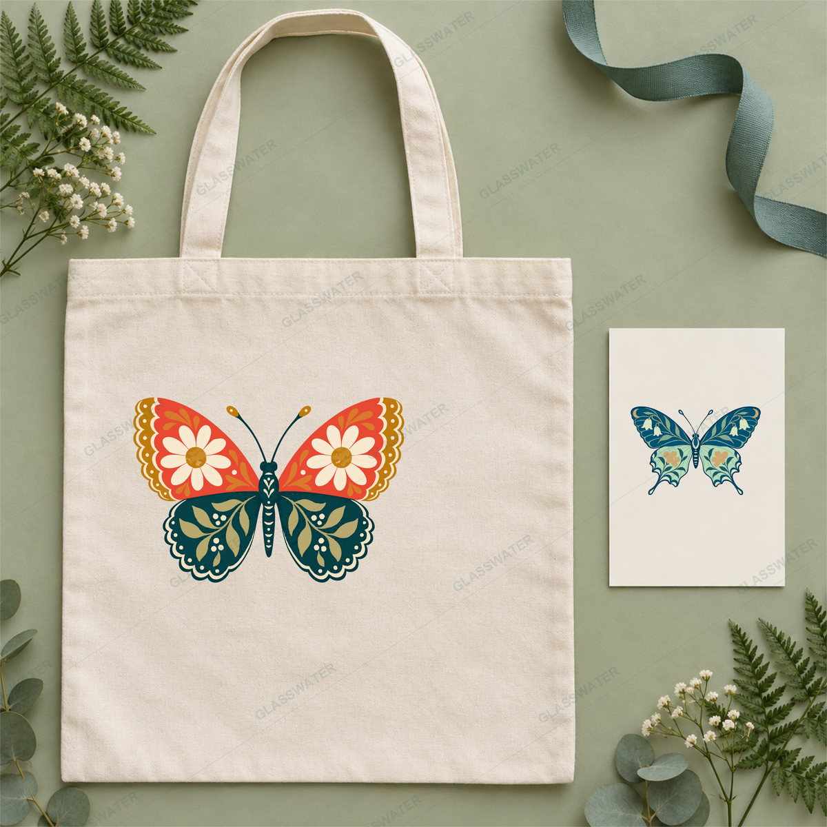 Botanical Butterfly SVG & PNG Bundle — 48 Floral & Folk Art Illustrations