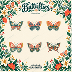 Botanical Butterfly SVG & PNG Bundle — 48 Floral & Folk Art Illustrations