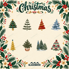 Folk Art Christmas Clipart Bundle — 80 Holiday SVG & PNG Illustrations