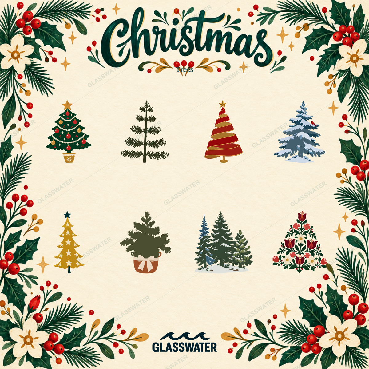 Folk Art Christmas Clipart Bundle — 80 Holiday SVG & PNG Illustrations