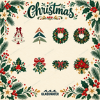Folk Art Christmas Clipart Bundle — 80 Holiday SVG & PNG Illustrations