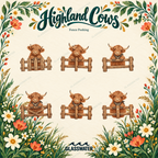 Highland Cow Clipart Bundle — 40 Country SVG & PNG Illustrations