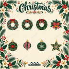 Folk Art Christmas Clipart Bundle — 80 Holiday SVG & PNG Illustrations