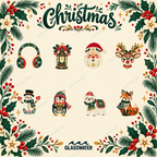 Folk Art Christmas Clipart Bundle — 80 Holiday SVG & PNG Illustrations