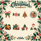 Folk Art Christmas Clipart Bundle — 80 Holiday SVG & PNG Illustrations