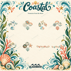 Watercolor Coastal Clipart Bundle — 80 Seaside Illustrations, Borders & Frames