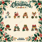 Folk Art Christmas Clipart Bundle — 80 Holiday SVG & PNG Illustrations
