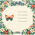 Botanical Butterfly SVG & PNG Bundle — 48 Floral & Folk Art Illustrations
