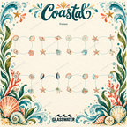 Watercolor Coastal Clipart Bundle — 80 Seaside Illustrations, Borders & Frames