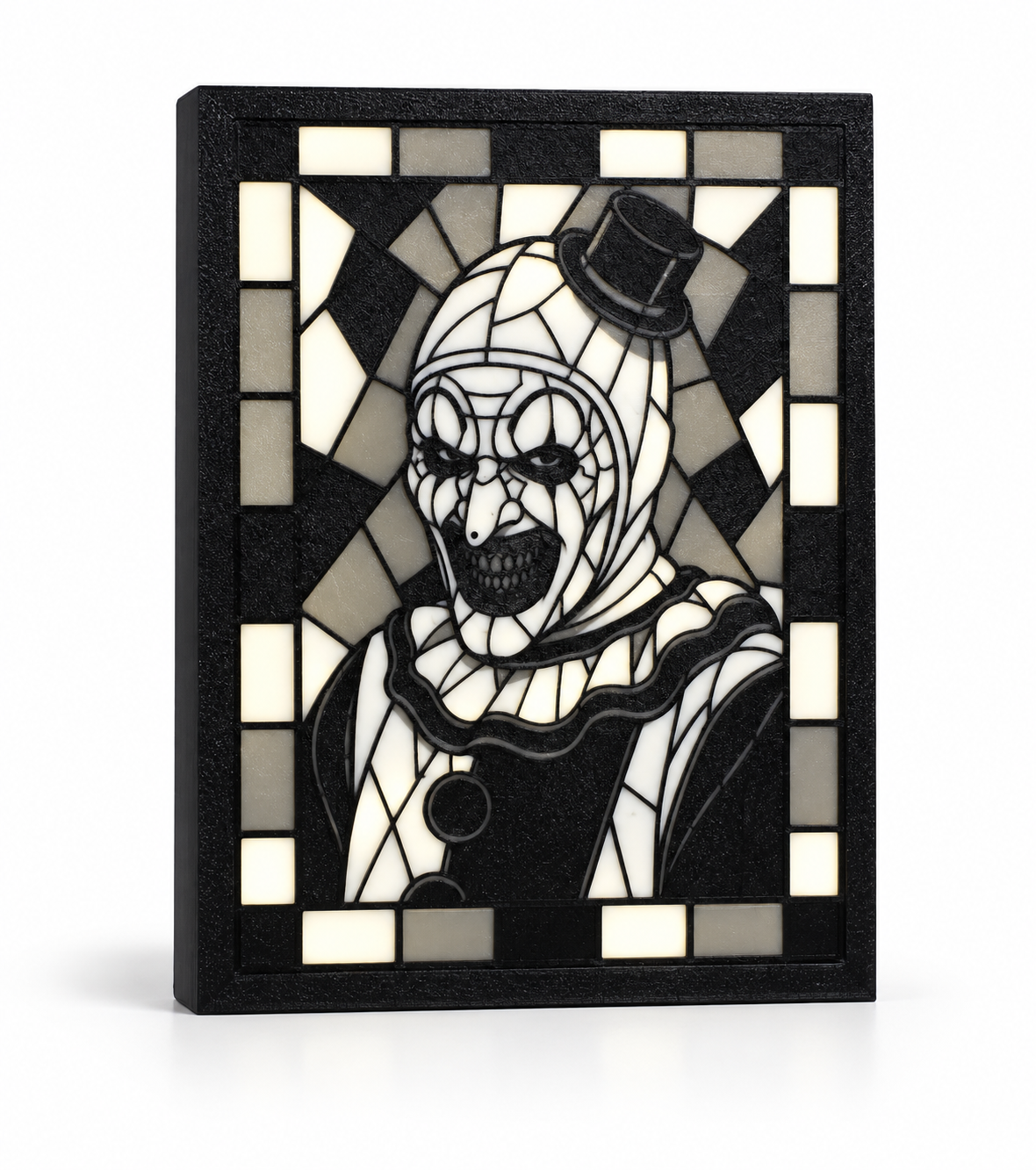Art the Clown 3D Printed Stained Glass Light Box | Terrifier Horror Lamp