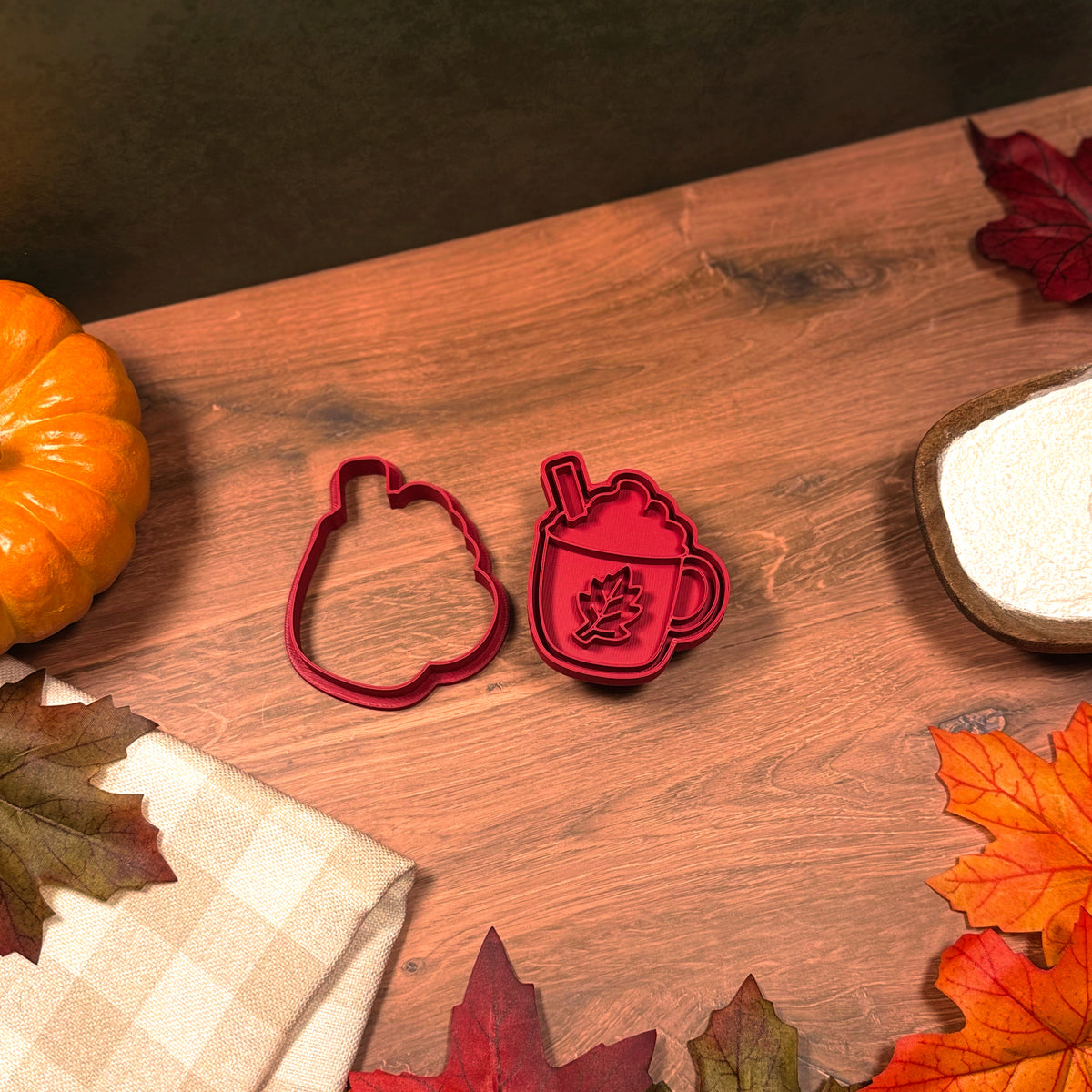 Fall Coffee Mug Cookie Cutter & Stamp Set product image