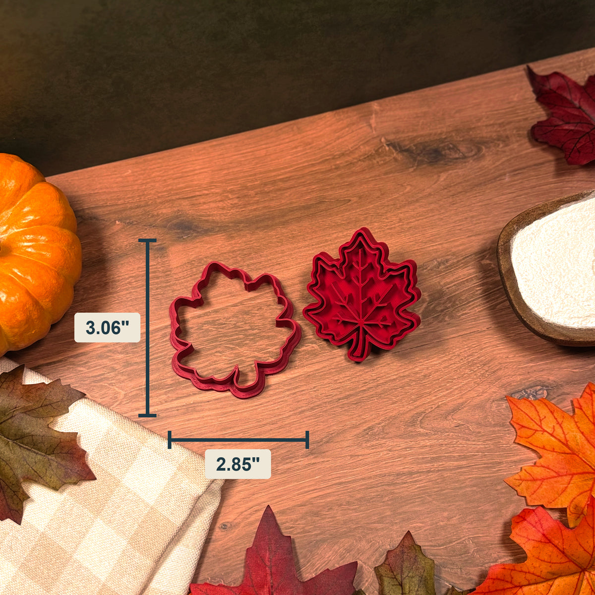Maple Leaf Cookie Cutter & Stamp Set size image