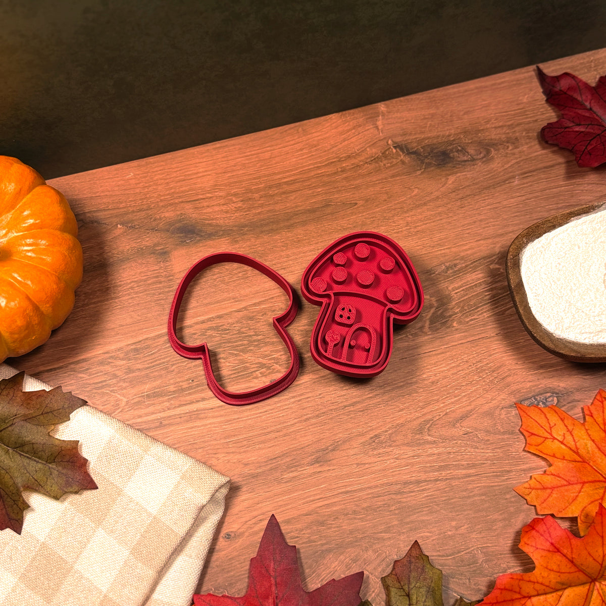 Mushroom House Cookie Cutter & Stamp Set product image