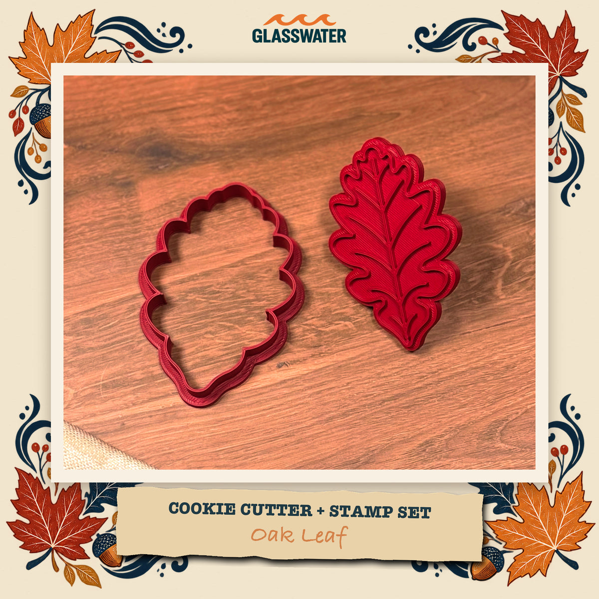 Oak Leaf Cookie Cutter & Stamp Set feature image