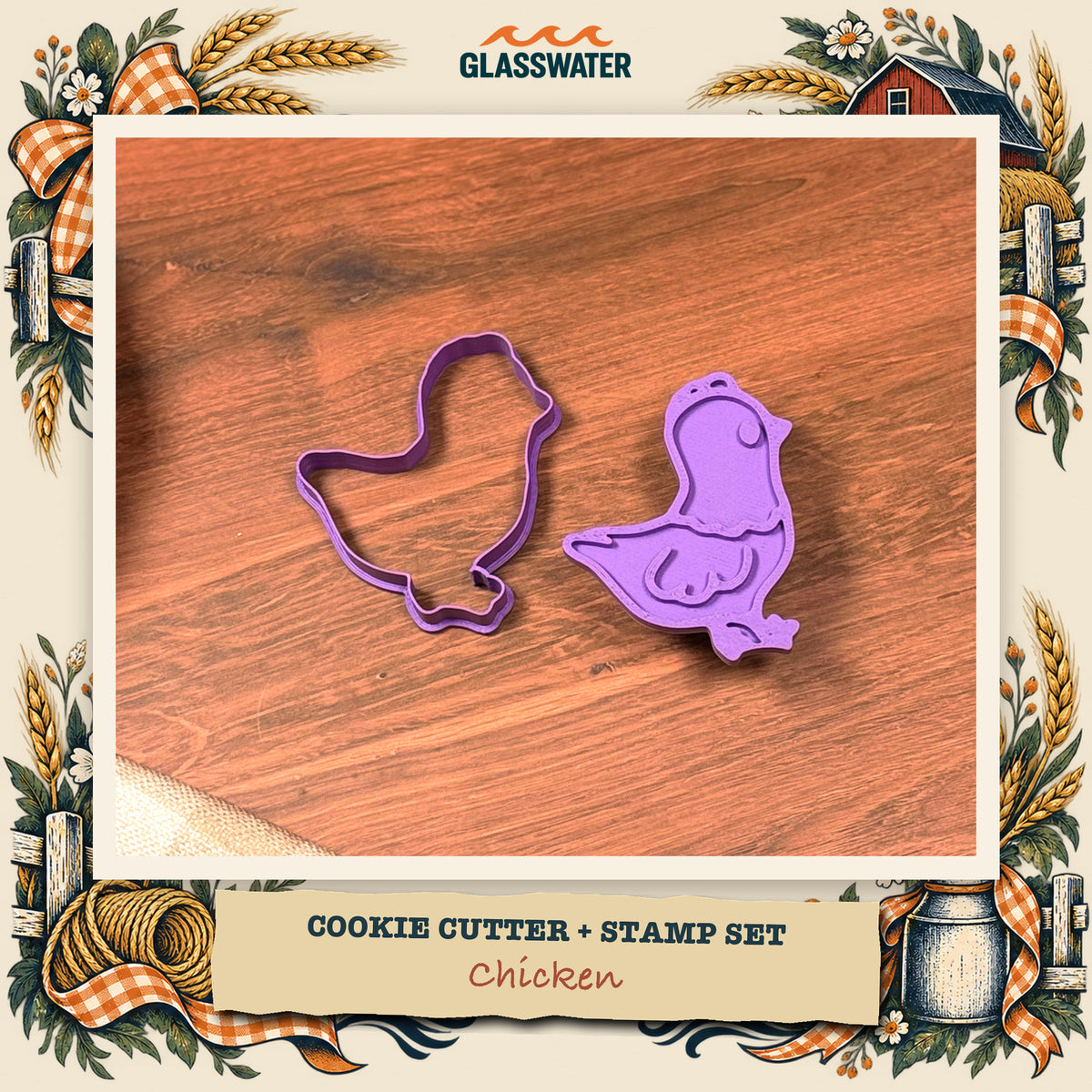Chicken Cookie Cutter & Stamp Set feature image