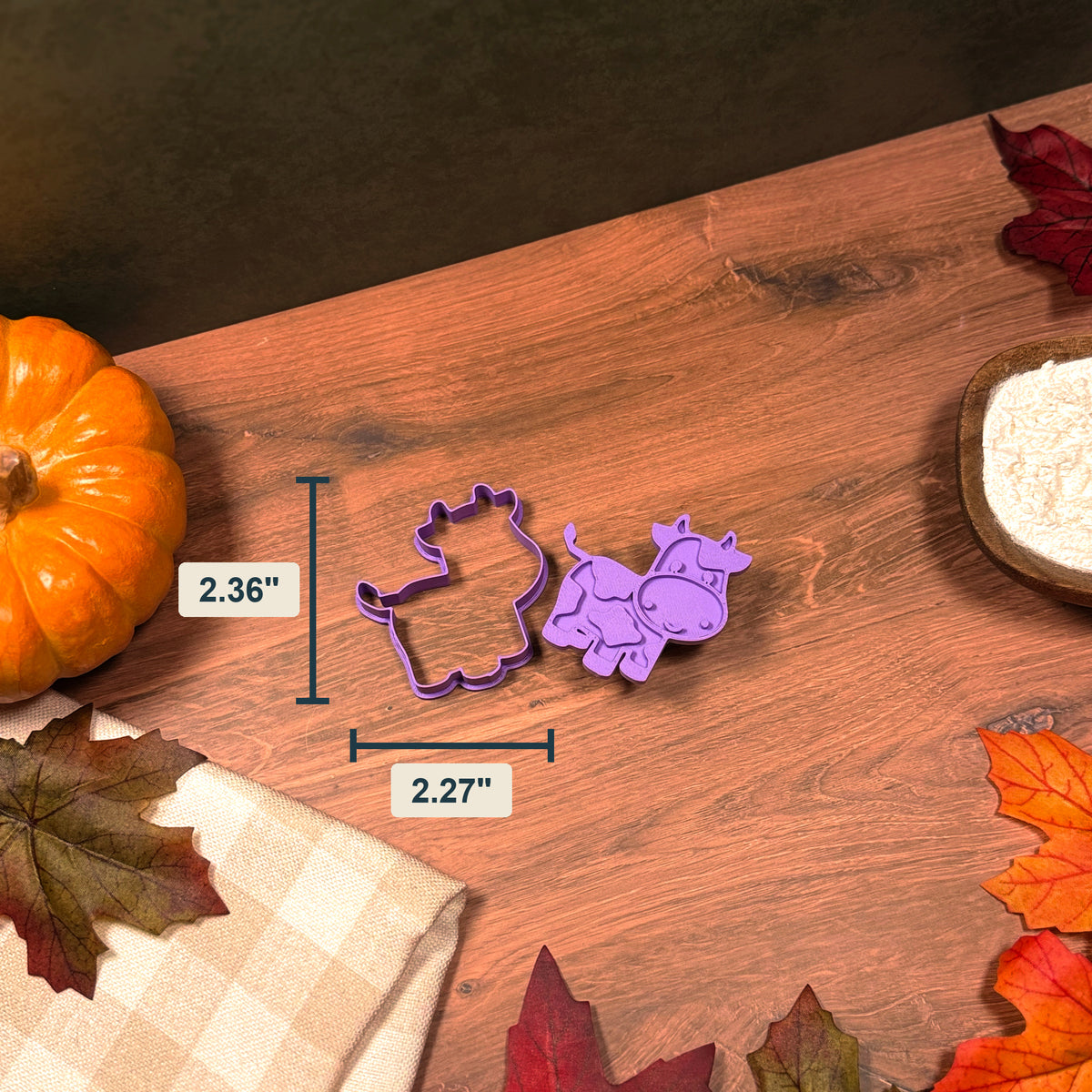 Cow Cookie Cutter & Stamp Set size image