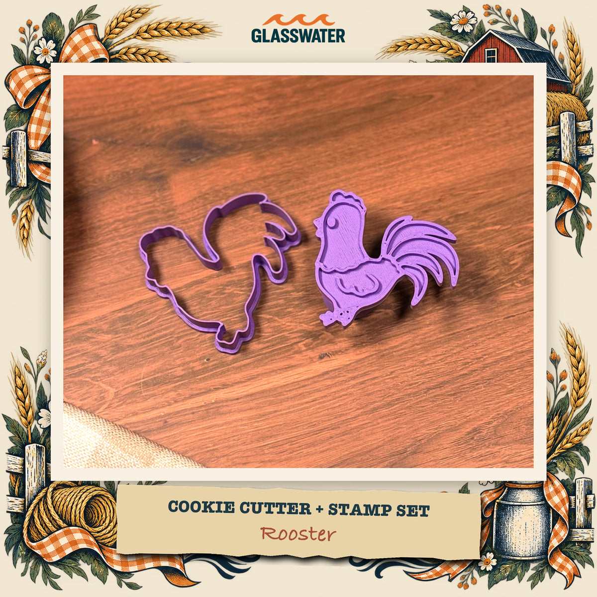 Rooster Cookie Cutter & Stamp Set feature image