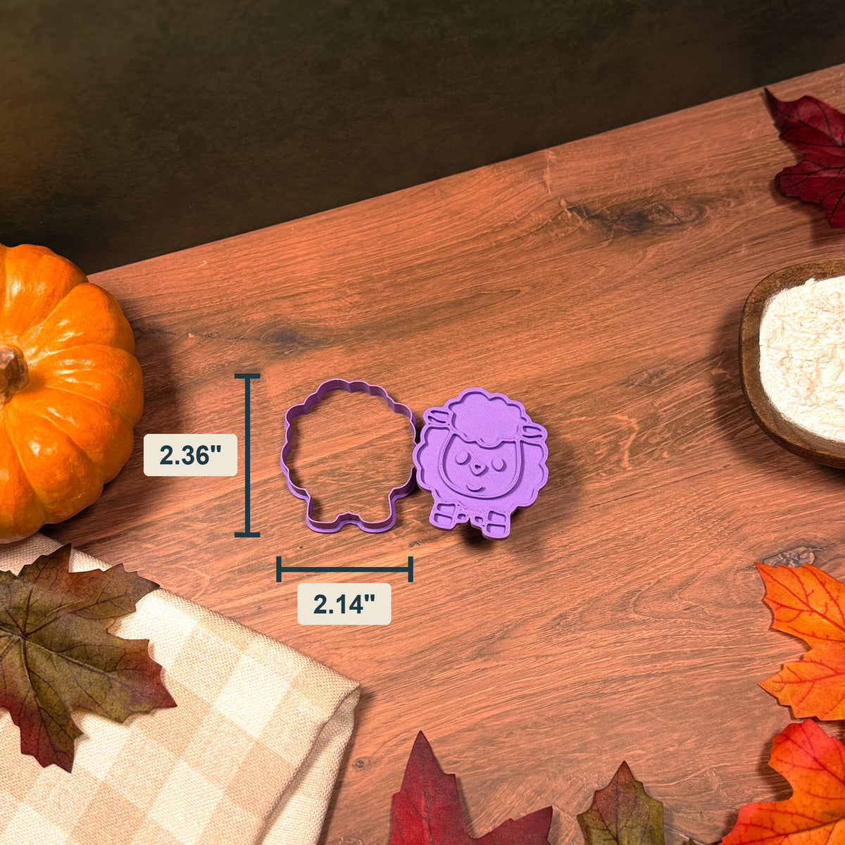 Sheep Cookie Cutter & Stamp Set size image