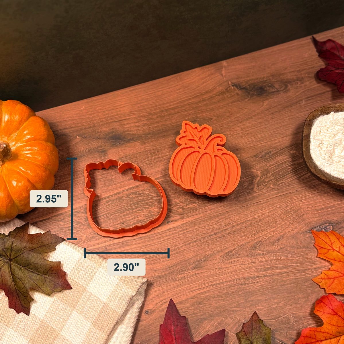 Pumpkin Cookie Cutter & Stamp Set size image