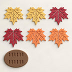 Maple Leaf Coaster Set with Display Stand product image