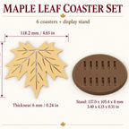 Maple Leaf Coaster Set with Display Stand detail image