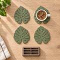 Monstera Leaf Coaster Set with Holder lifestyle image