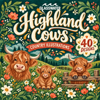 Highland Cow Clipart Bundle cover
