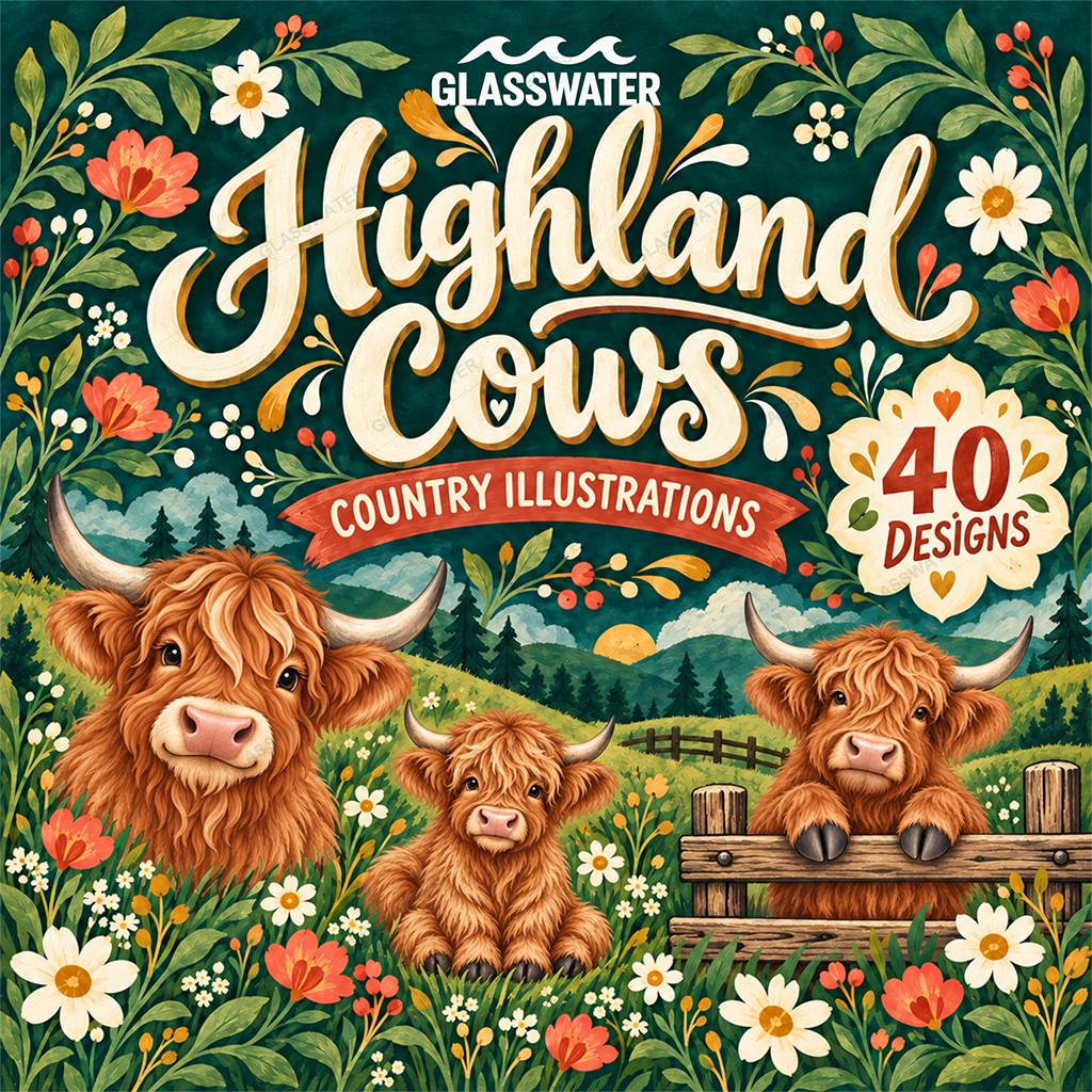 Highland Cow Clipart Bundle cover