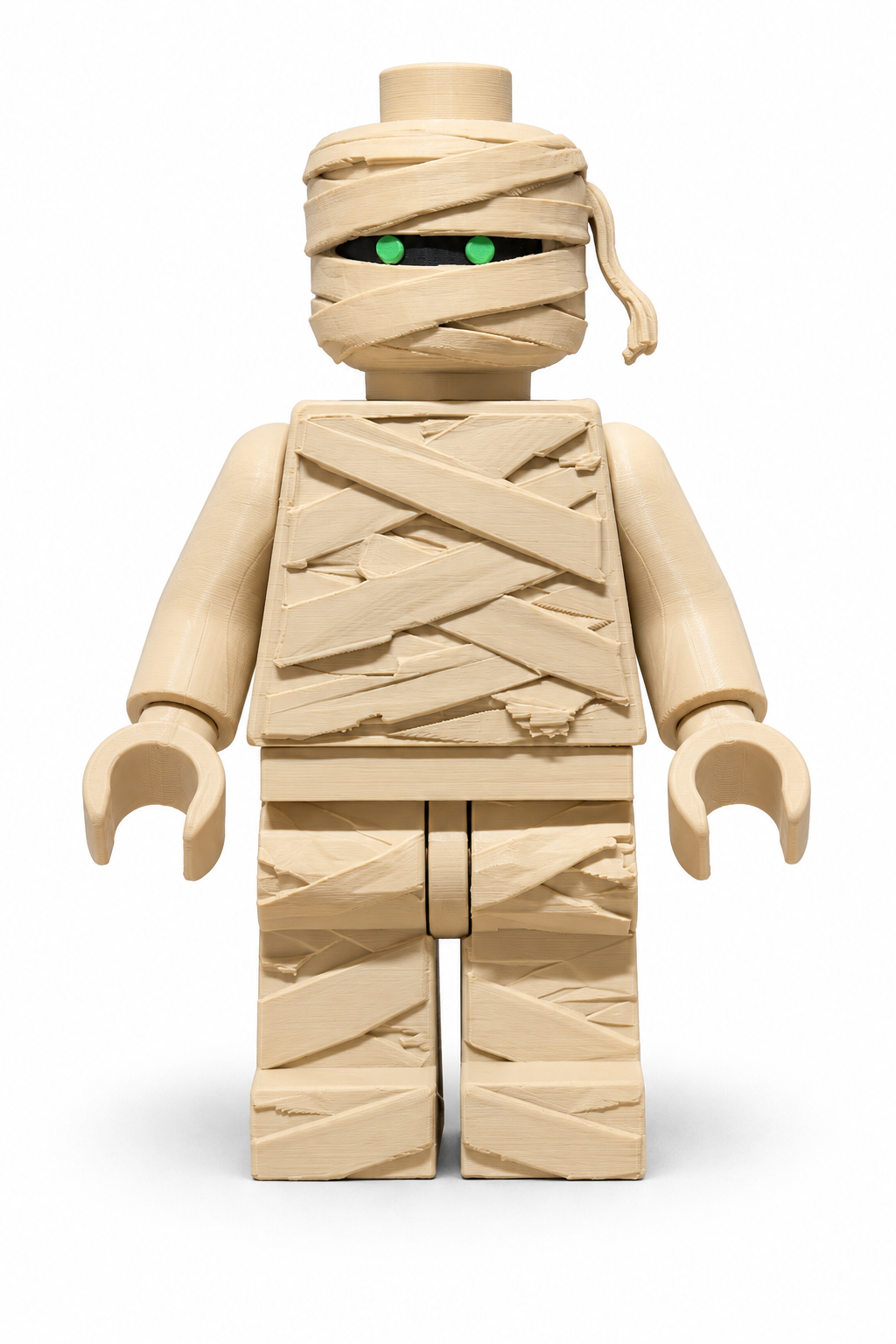 Mummy Block Figure | 8” 3D Printed Halloween Decor