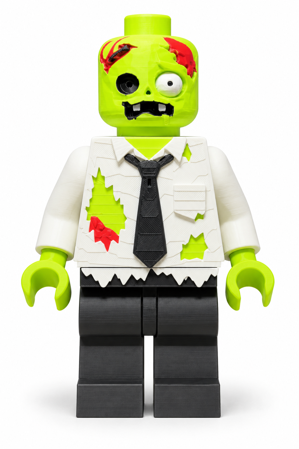 Zombie Block Figure | 8” 3D Printed Halloween Decor